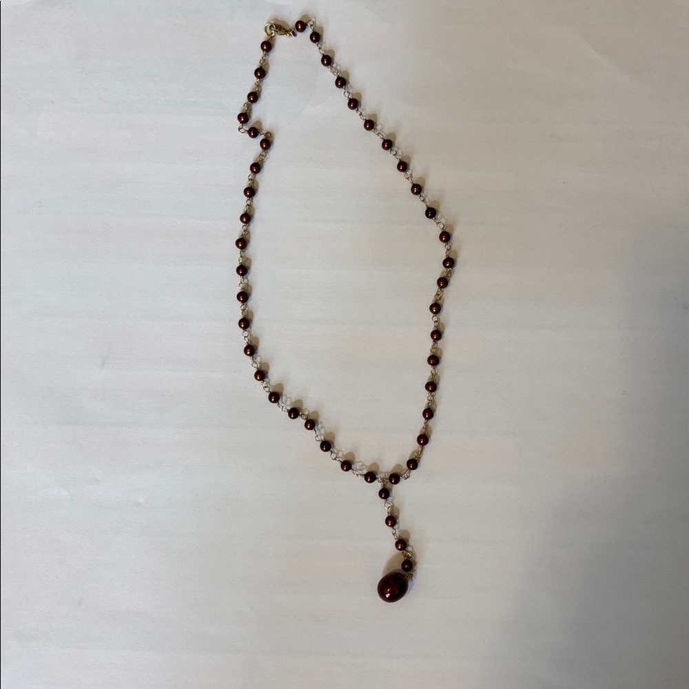 Chocolate Freshwater Pearl “Y” Necklace